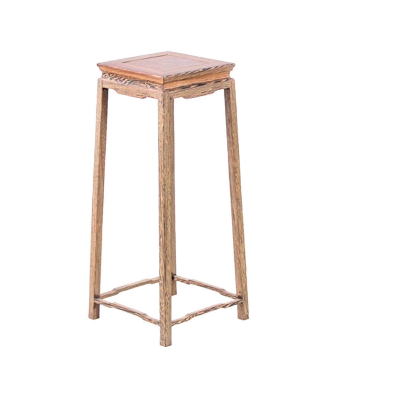 Solid Wood Bonsai Pedestal Stand - Indoor Flower Pot Rack, Simple Single Layer Side Table for Living Room, Small Vase Display Stand (Large Size) - Perfect for Home Decor, Plant Display & Living Room Accent Furniture