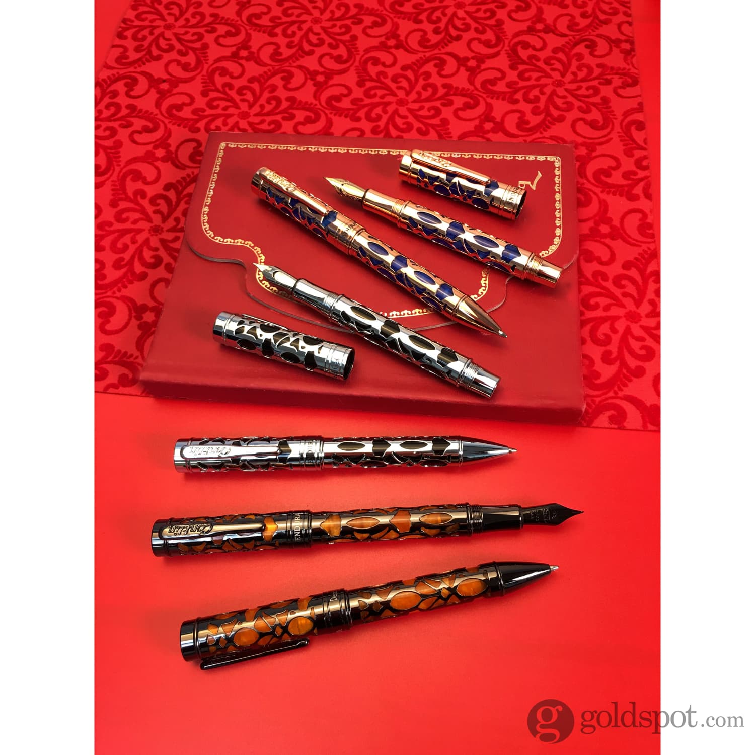 Conklin Endura Deco Crest Fountain Pen - Blue with Rose Gold Trim | Premium Writing Instrument for Calligraphy, Journaling & Gifts