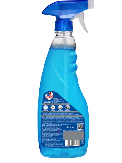 **Patel Enterprise Colin 500ml Glass & Surface Cleaner Spray – India's #1 Multi-Purpose Cleaner for Cars, Kitchens, Windows & Home Surfaces – Pack of 1 | Streak-Free Shine for Mirrors, Tiles & Stainless Steel**
