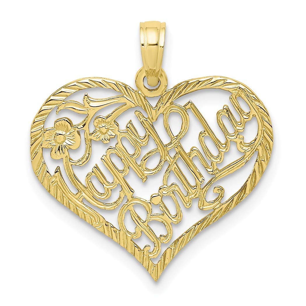 10K Solid Gold Happy Birthday Heart Pendant Necklace for Women - Elegant Birthday Gift, Anniversary Present & Valentine's Day Jewelry (Perfect for Parties, Date Nights & Special Occasions)