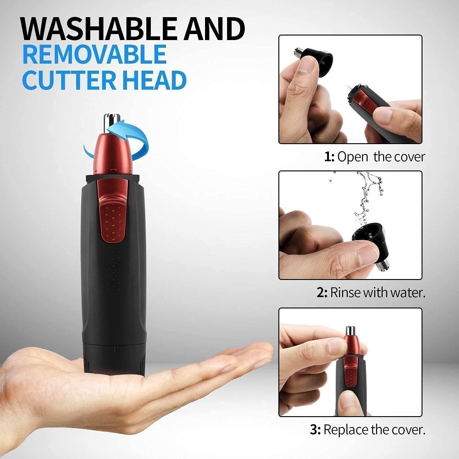 Premium Nose and Ear Hair Trimmer for Men & Women - Stainless Steel Dual Edge Blades, Waterproof & Rechargeable - Perfect Grooming Kit for Travel, Home, and Office Use - Ideal Gift for Father, Boyfriend, and Husband