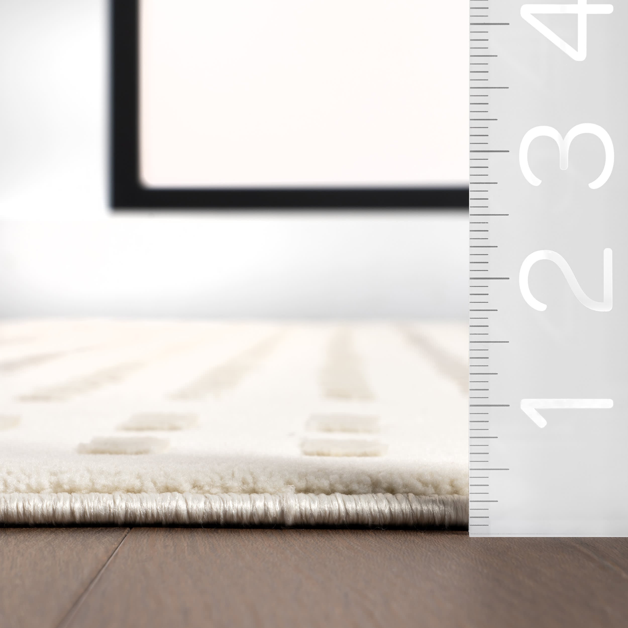 Asbury Plush Textured Washable Rug - Soft Cream Area Rug for Living Room, Bedroom, Nursery | Machine Washable & Stain Resistant