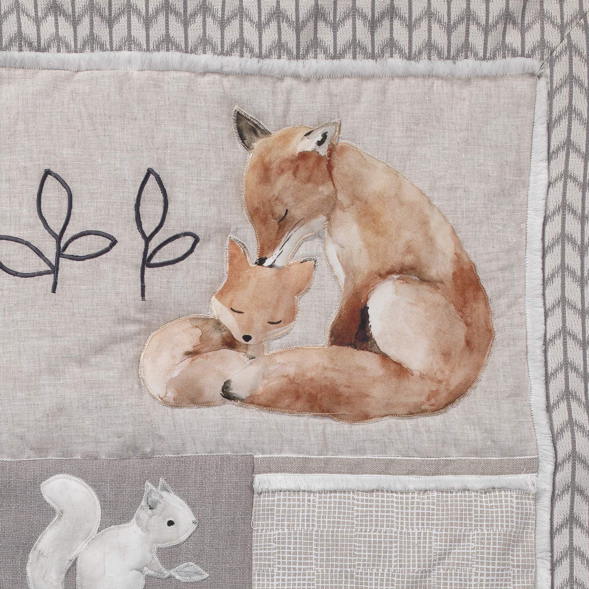 Lambs & Ivy Painted Forest 4-Piece Crib Bedding Set - Soft Gray, Beige & White Nursery Decor | Perfect for Baby Shower Gifts & Cozy Nursery Themes