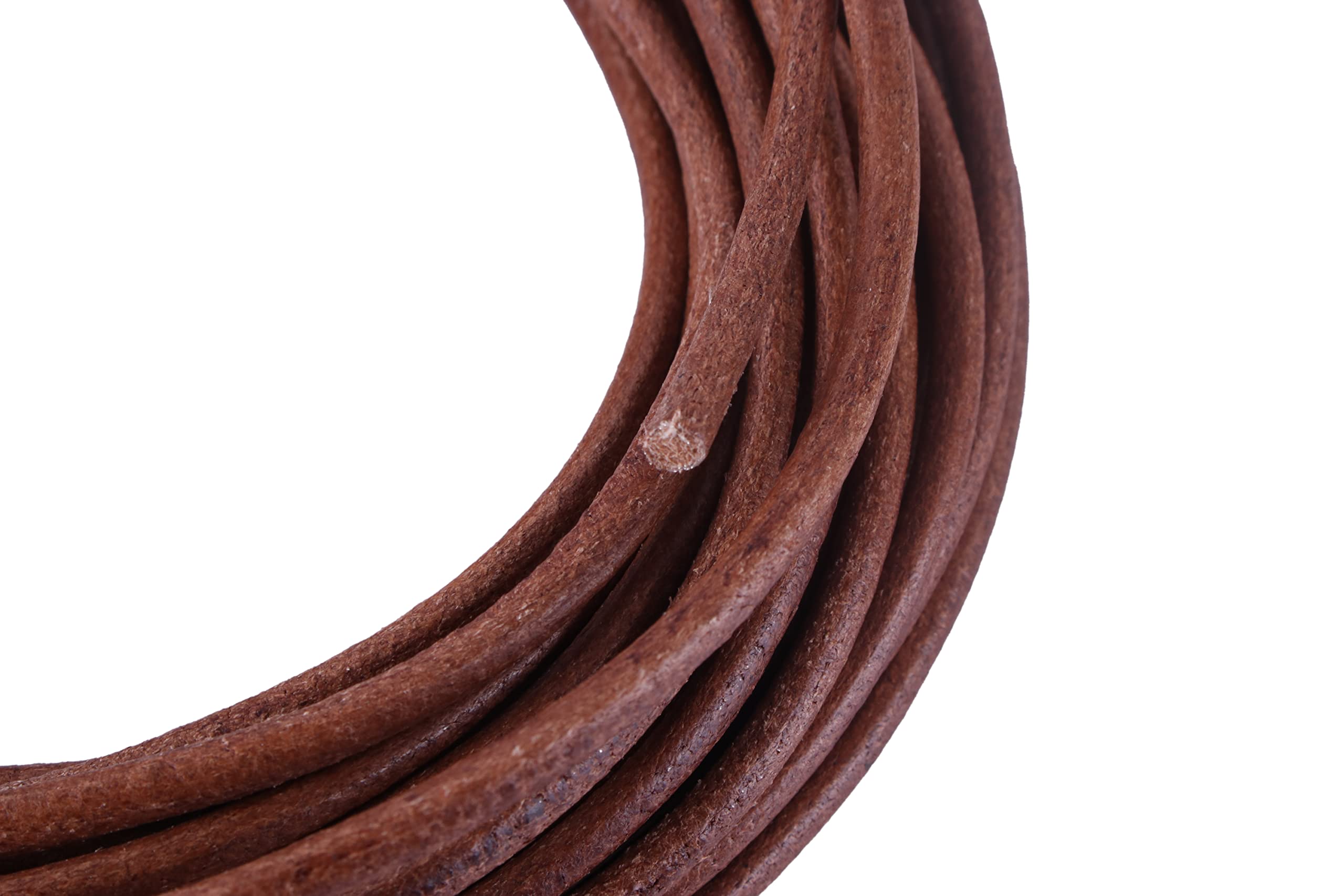 6.0mm Round Genuine Leather Cord - 3M Dark Brown Jewelry Making String for Necklaces, Bracelets & DIY Crafts | Perfect for Beading, Macrame & Handmade Accessories