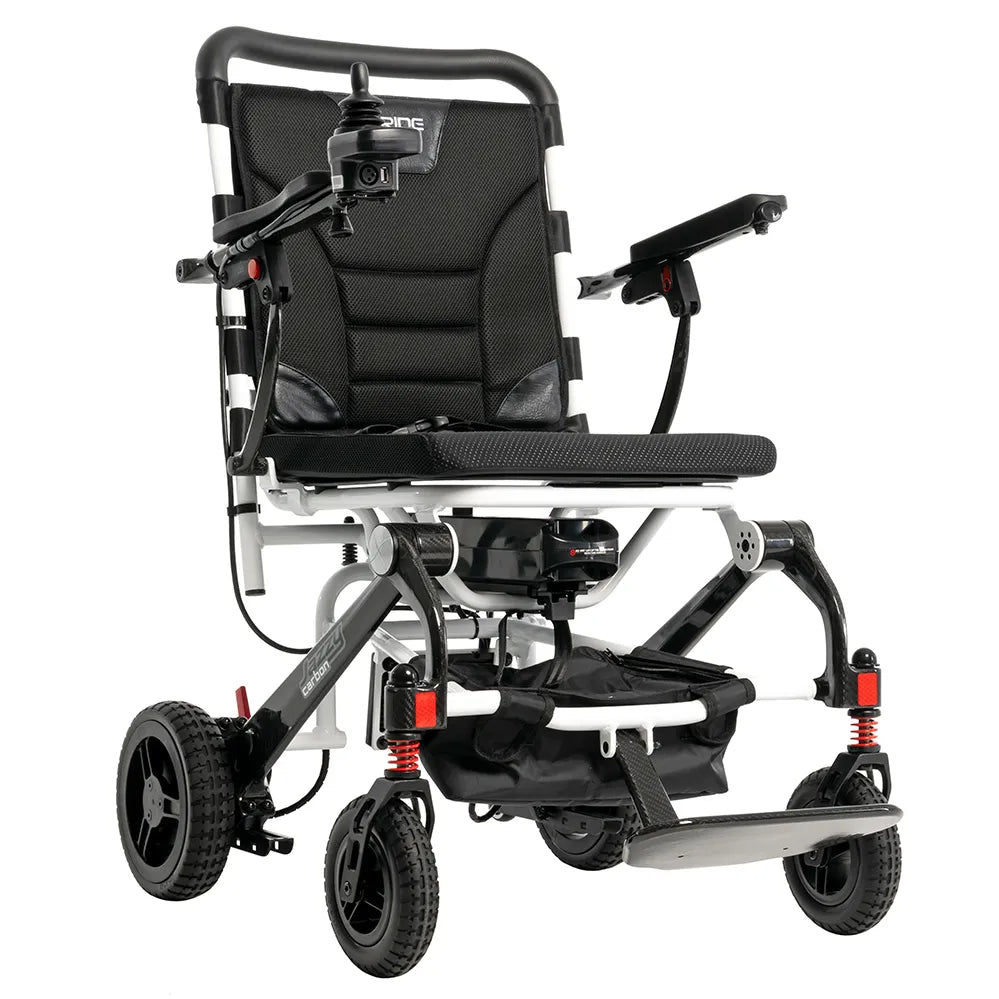 JAZZY CARBON Portable Power Wheelchair - Lightweight Folding Electric Mobility Scooter for Indoor & Outdoor Use - Perfect for Travel, Shopping, and Daily Commuting