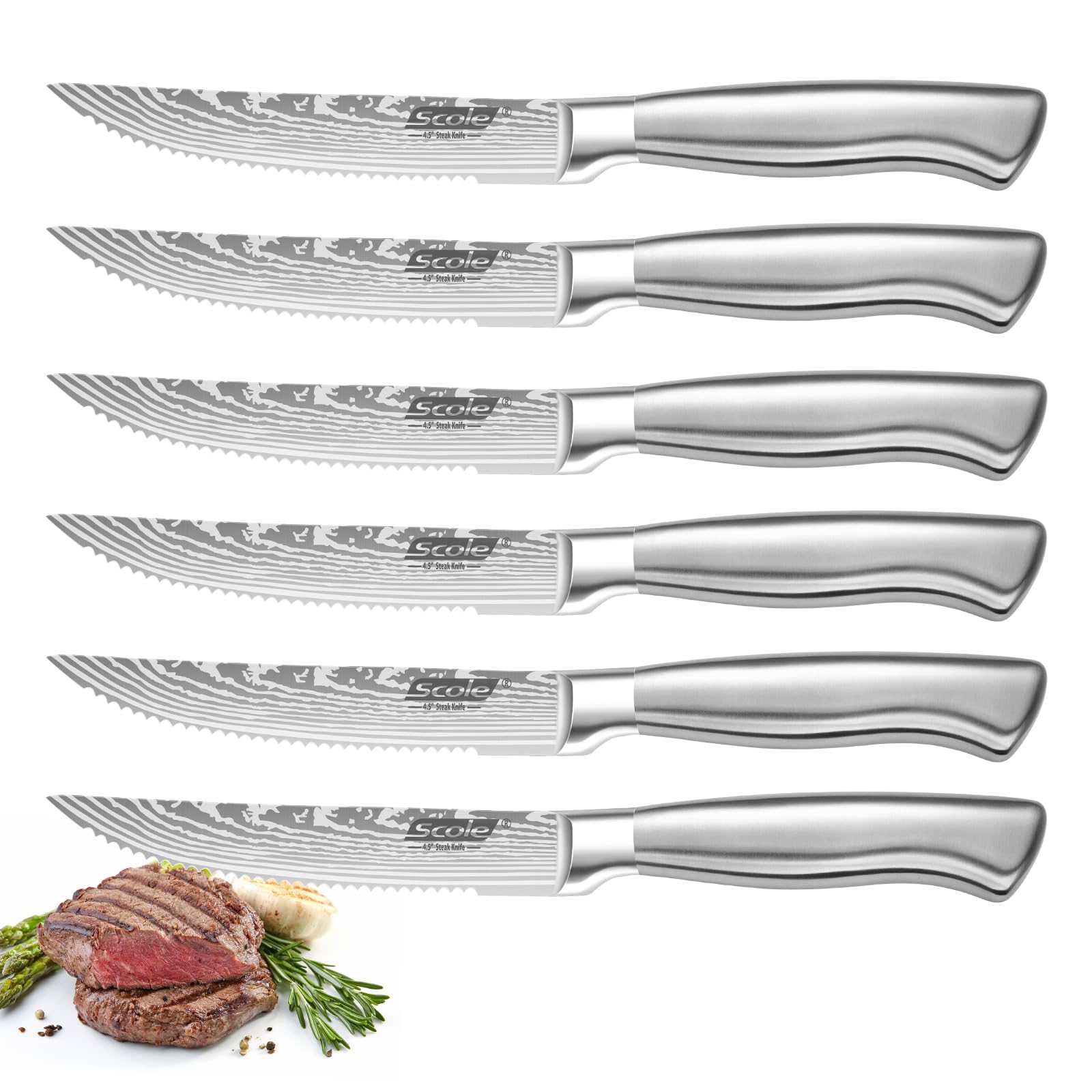 Premium SCOLE® Steak Knives Set - 6-Piece 4.5