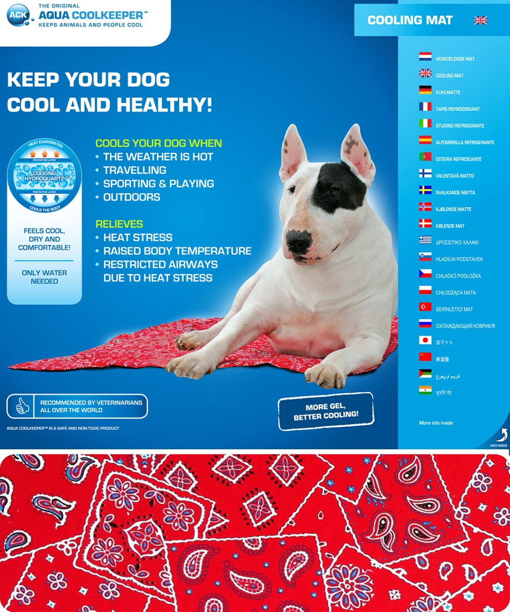 Aqua Coolkeeper Cooling Mat for Dogs & Pets - Self Cooling Gel Pad for Hot Weather - Perfect for Outdoor, Travel, and Home Use