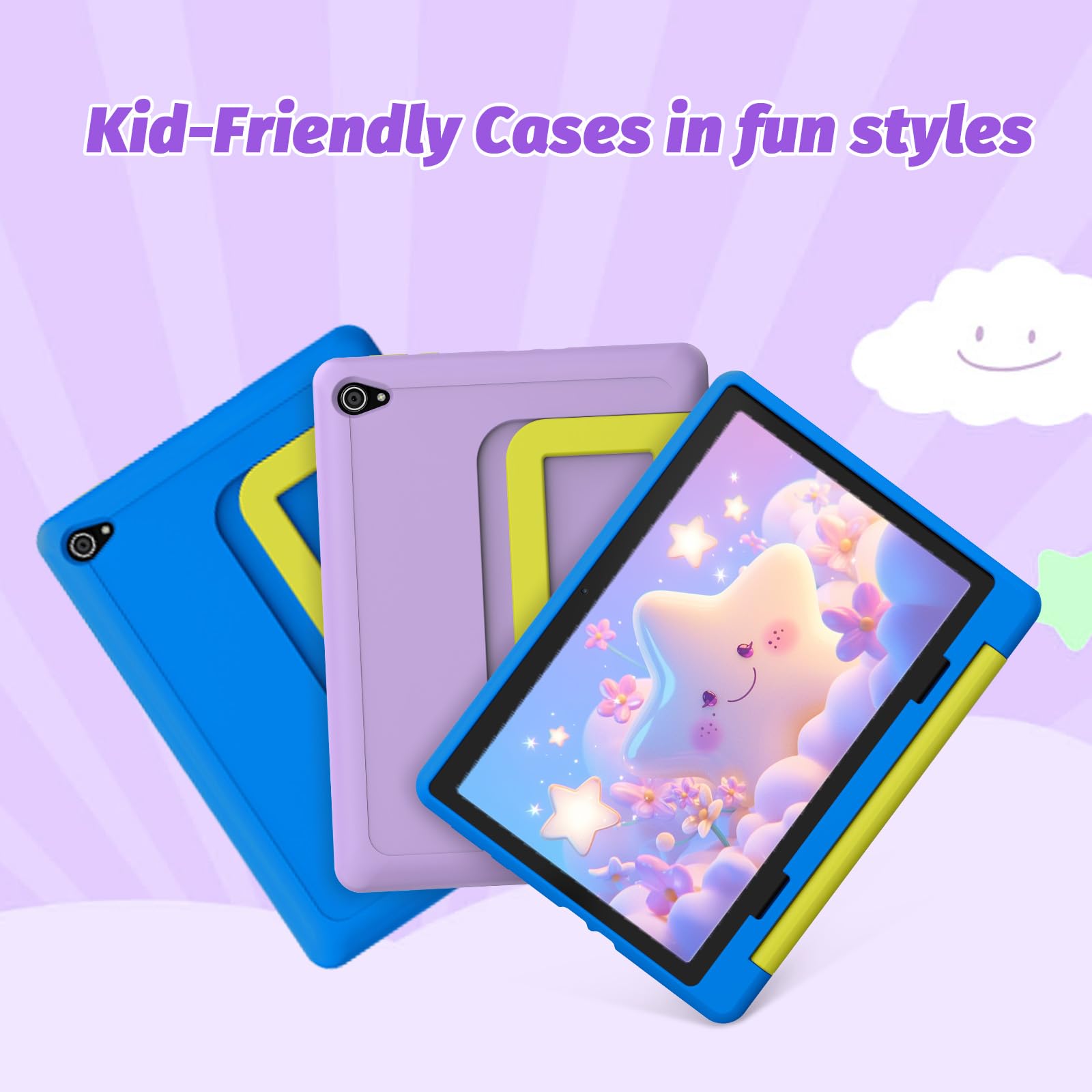 10 Inch Kids Tablet with Android 14 | Octa-Core 64GB Storage (Expandable to 1TB) | WiFi Children's Learning Tablet with Parental Controls & Dual Camera | Includes Protective Case | Perfect Educational Gift for Toddlers & Kids | Ideal for Homeschooling, Travel, and Interactive Learning