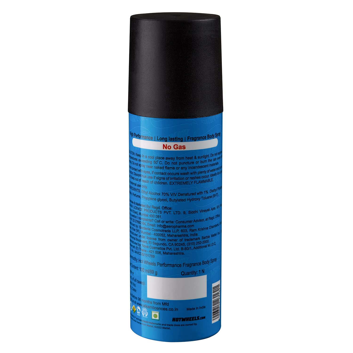 Hot Wheels Performance Deodorant for Men, 150ml - Long Lasting Odor Protection, Aluminum Free - Ideal for Gym, Work & Daily Active Lifestyle
