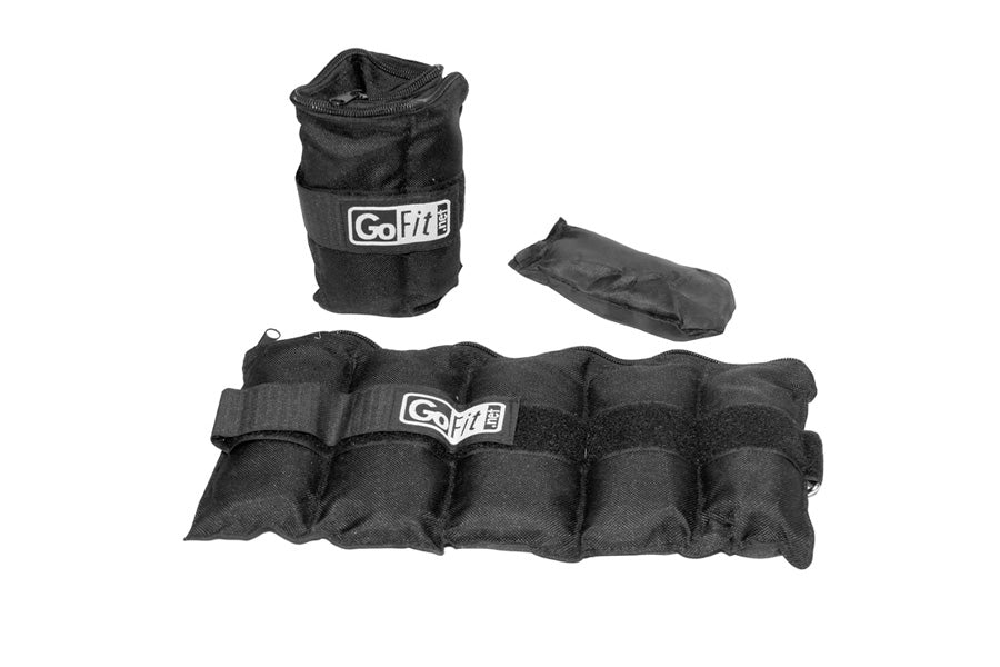 GoFit Adjustable Ankle Weights 1-5 lbs - Pair for Women & Men - Comfortable Neoprene Strap for Walking, Running, Fitness Training & Physical Therapy