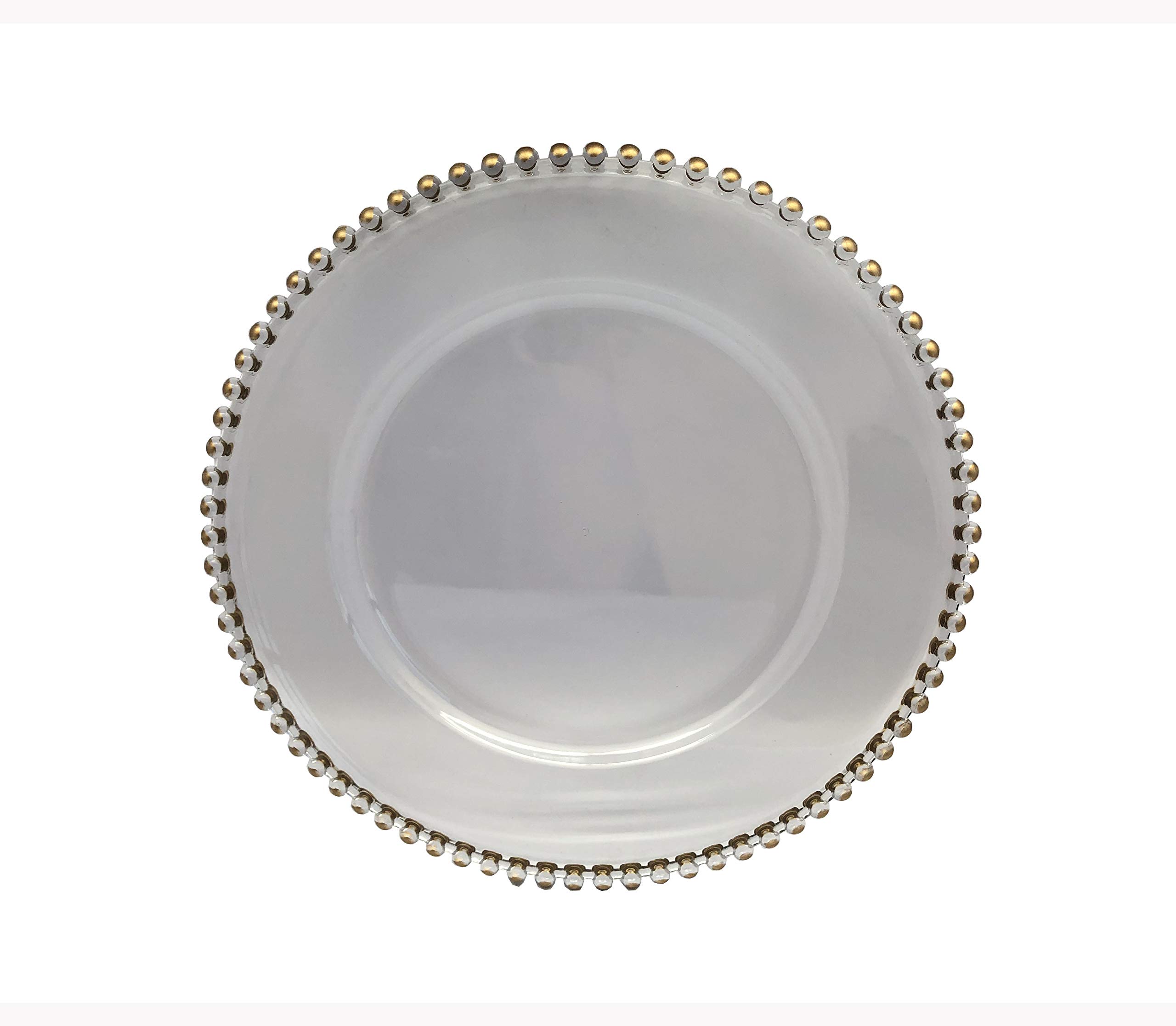 6-Pack Gold Transparent Plastic Charger Plates - Elegant Dinner Party Tableware for Weddings, Events & Formal Dining