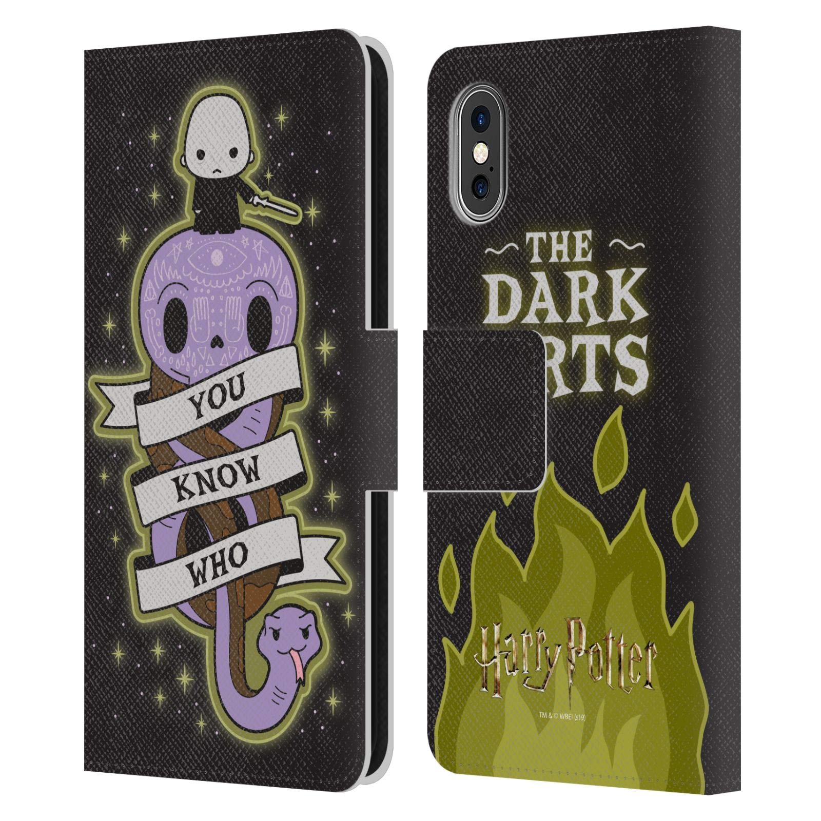 Official Harry Potter Voldemort Deathly Hallows III Leather Book Wallet Case - Compatible with iPhone X/Xs - Premium Licensed Phone Cover for Wizards & Potter Fans - Perfect for Cosplay, Movie Nights & Magic Themed Events