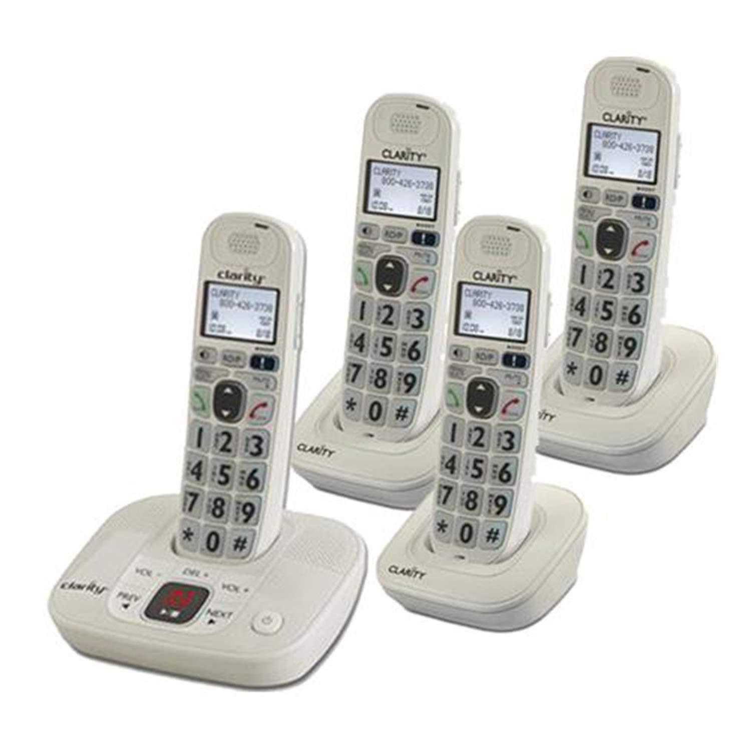 Clarity D712 Cordless Phone with 3 Handsets - Expandable Home Office Phone System for Clear Calls | Ideal for Home, Office & Business Use
