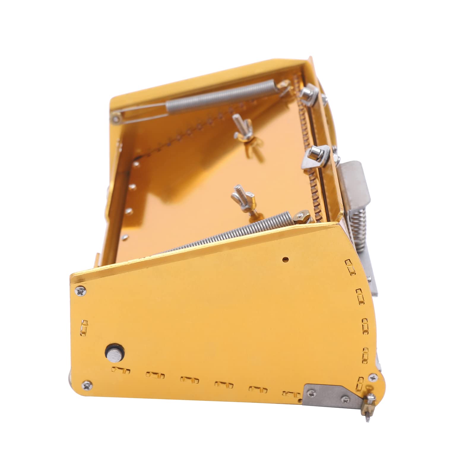 9.8'' Drywall Flat Finishing Box with 40''-63.8'' Adjustable Handle - High Capacity 120° Angle Mud Pan for Professional Drywall Finishing - Perfect for Wall Repair, Texture Application, and Joint Compound Work