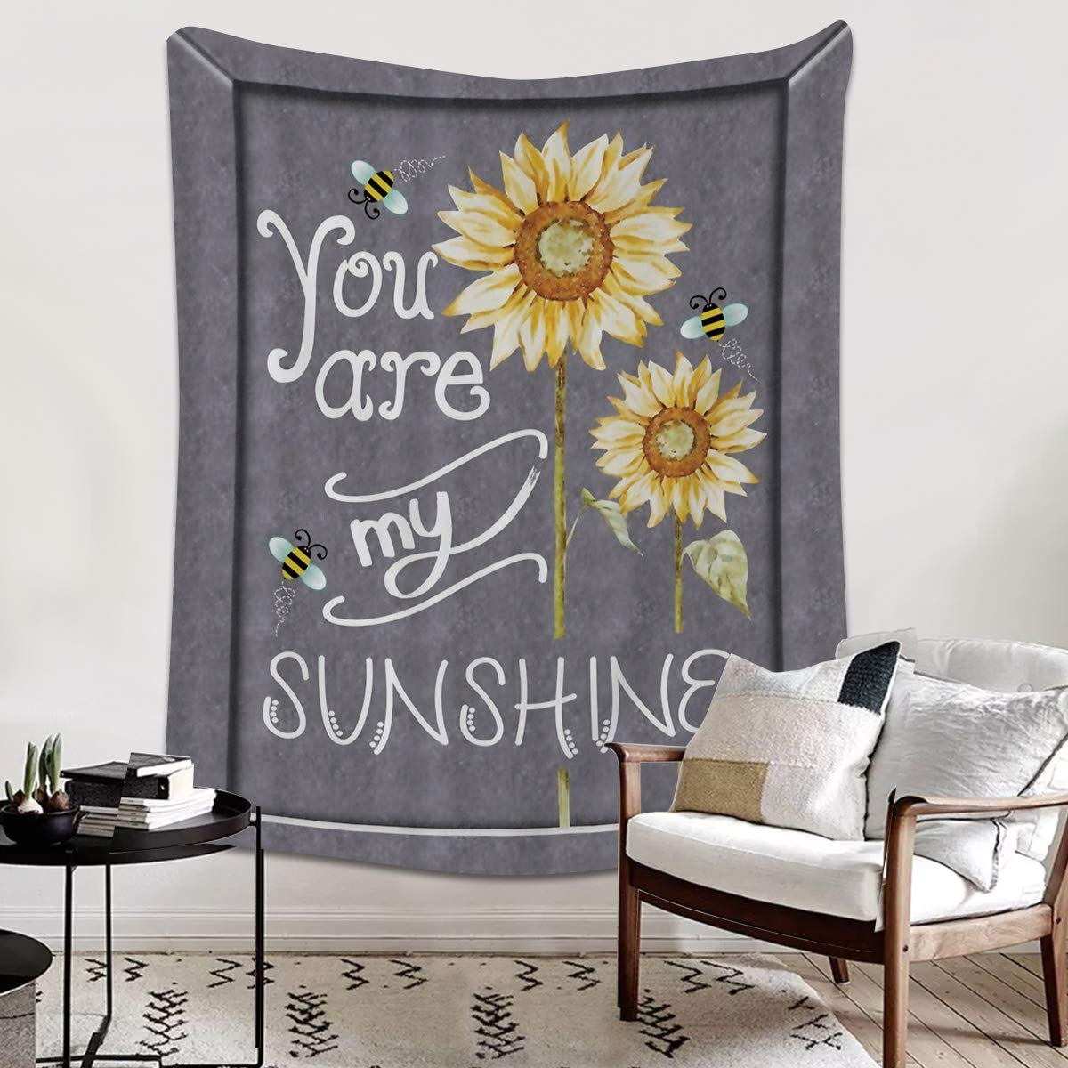 Sunflower Flannel Fleece Throw Blanket 40x50 Inches - Lightweight Cozy Plush Blanket for Bedroom, Living Room, Sofa & Couch - Perfect for Snuggling, Gifts, and Home Decor - You Are My Sunshine