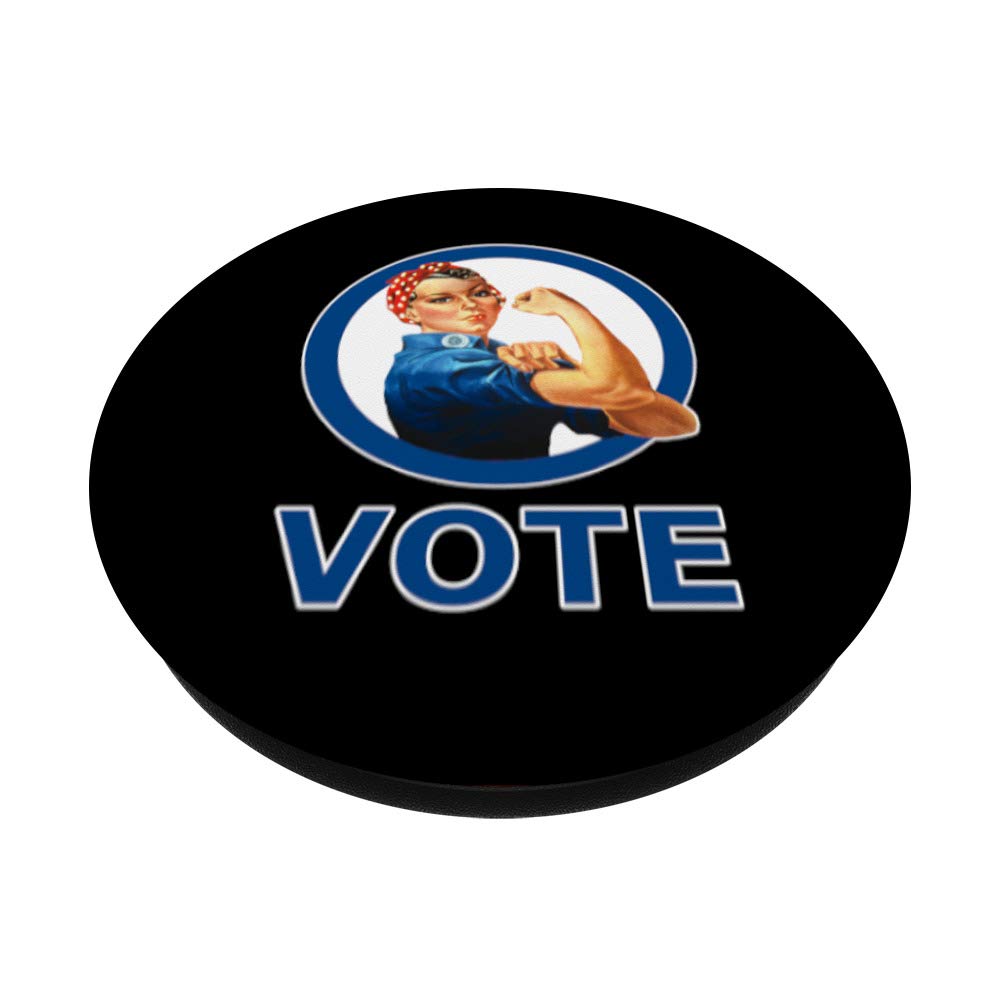 Rosie the Riveter Blue Democrat Political PopSockets PopGrip - Swappable Phone & Tablet Grip for Political Campaigns, Voting, and Activism | Perfect for Phones, Tablets, and Mobile Devices