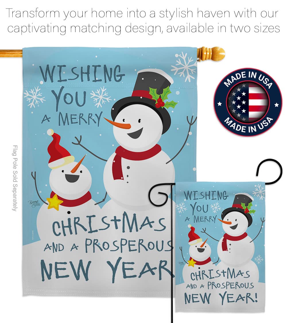 Snowman Christmas House Flag Set 28x40