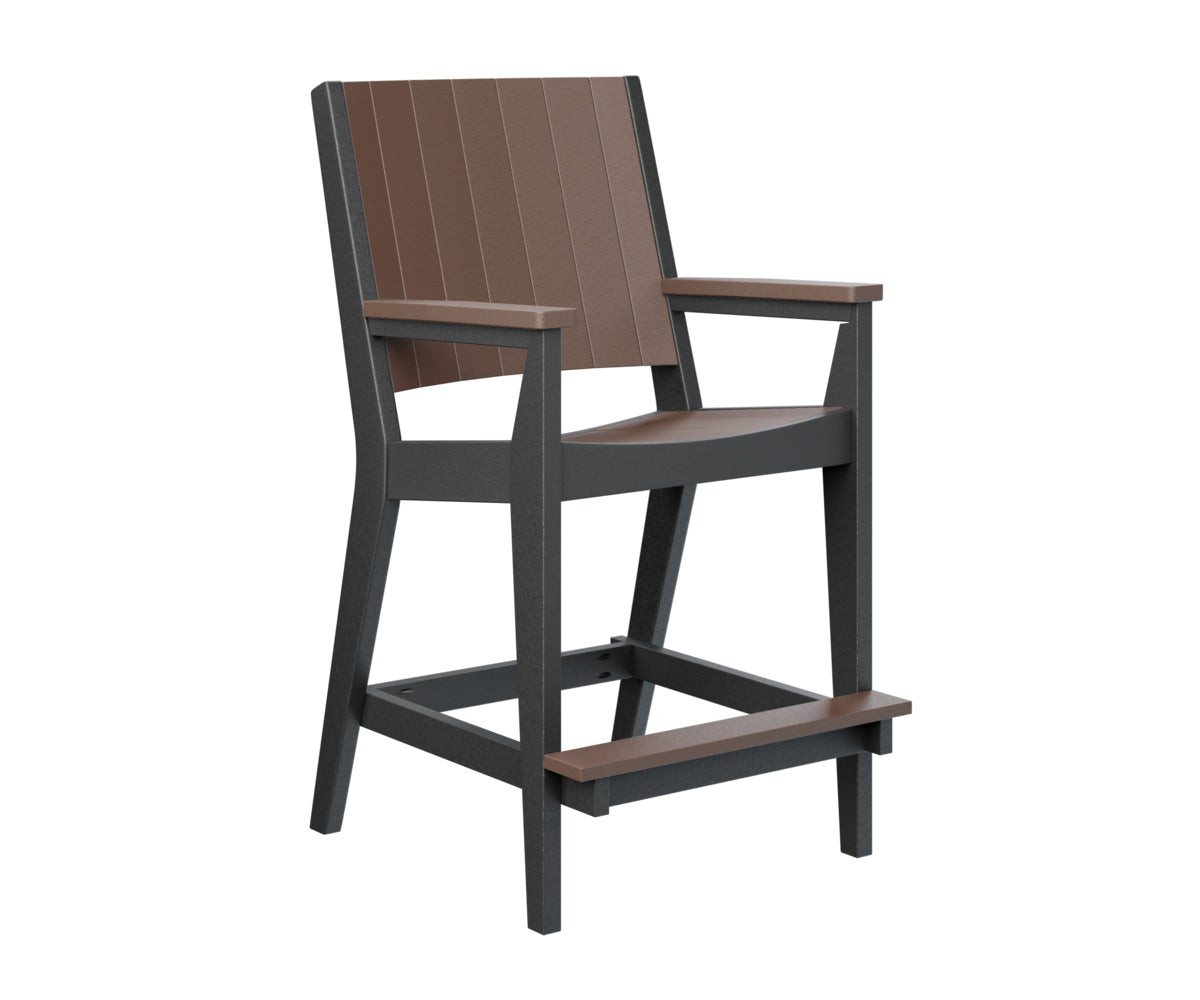 Berlin Gardens Mayhew Chat Bar Chair - Rustic Wooden Bar Stool for Kitchen Island, Pub & Outdoor Patio - Comfortable Counter Height Seating for Home & Commercial Use