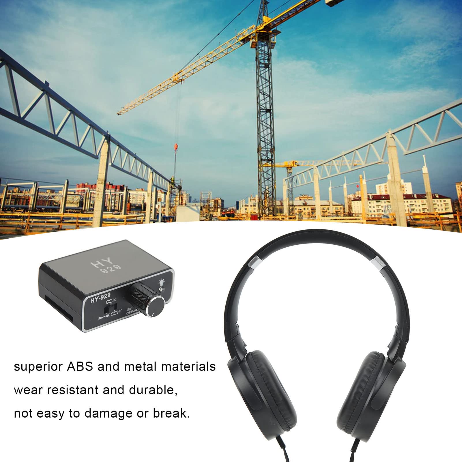 Professional Underground Water Leak Detector - High Sensitivity Pipe Leakage Detector with Headphones & Sound Amplifier (AC100-240V) for Plumbing, Construction Sites & Home Maintenance | Locate Hidden Leaks in Pipes, Basements & Irrigation Systems