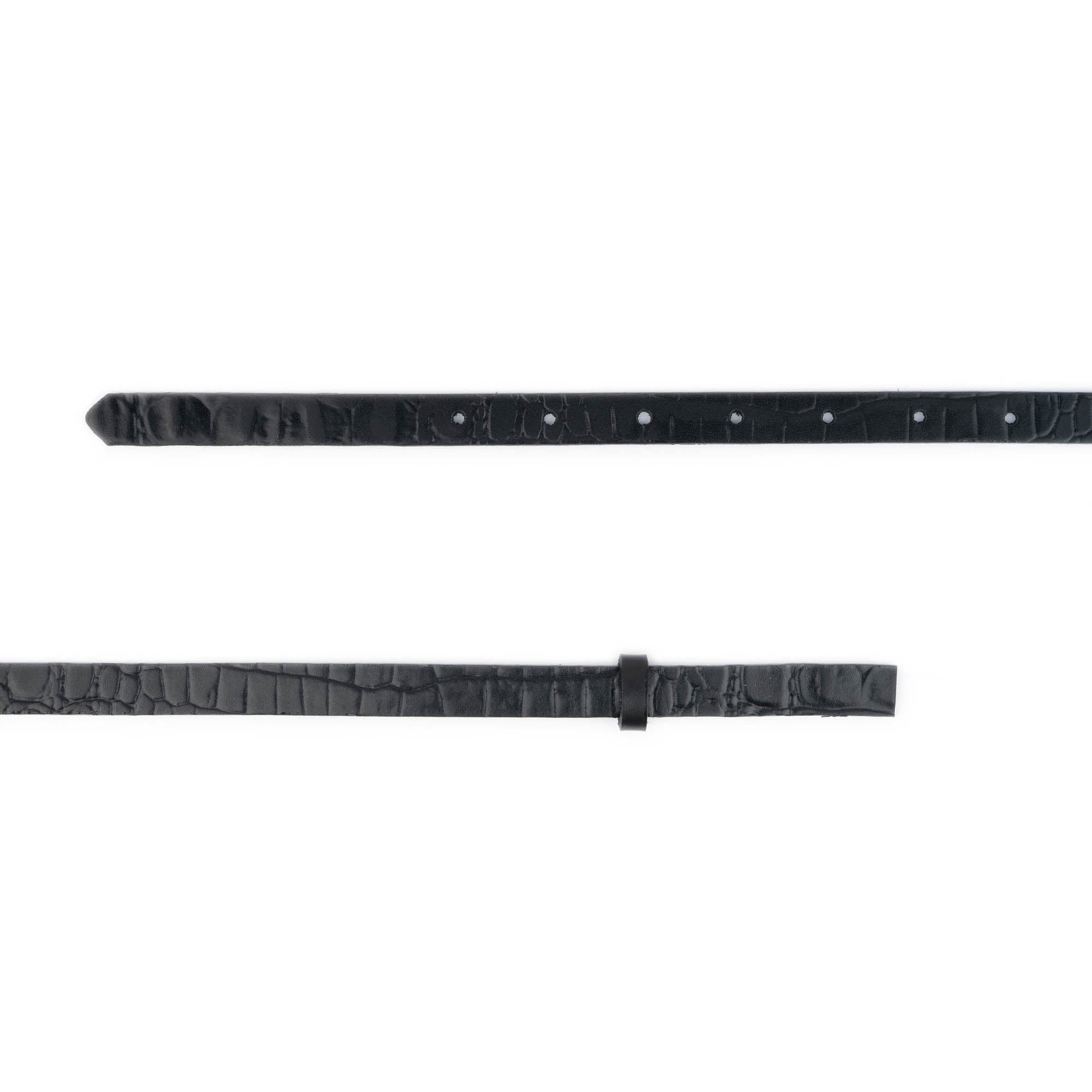 1.5cm Black Crocodile Embossed Leather Belt Strap for Ferragamo Buckles - Women's Replacement Accessory - Perfect for Formal Outfits, Office Wear & Special Occasions
