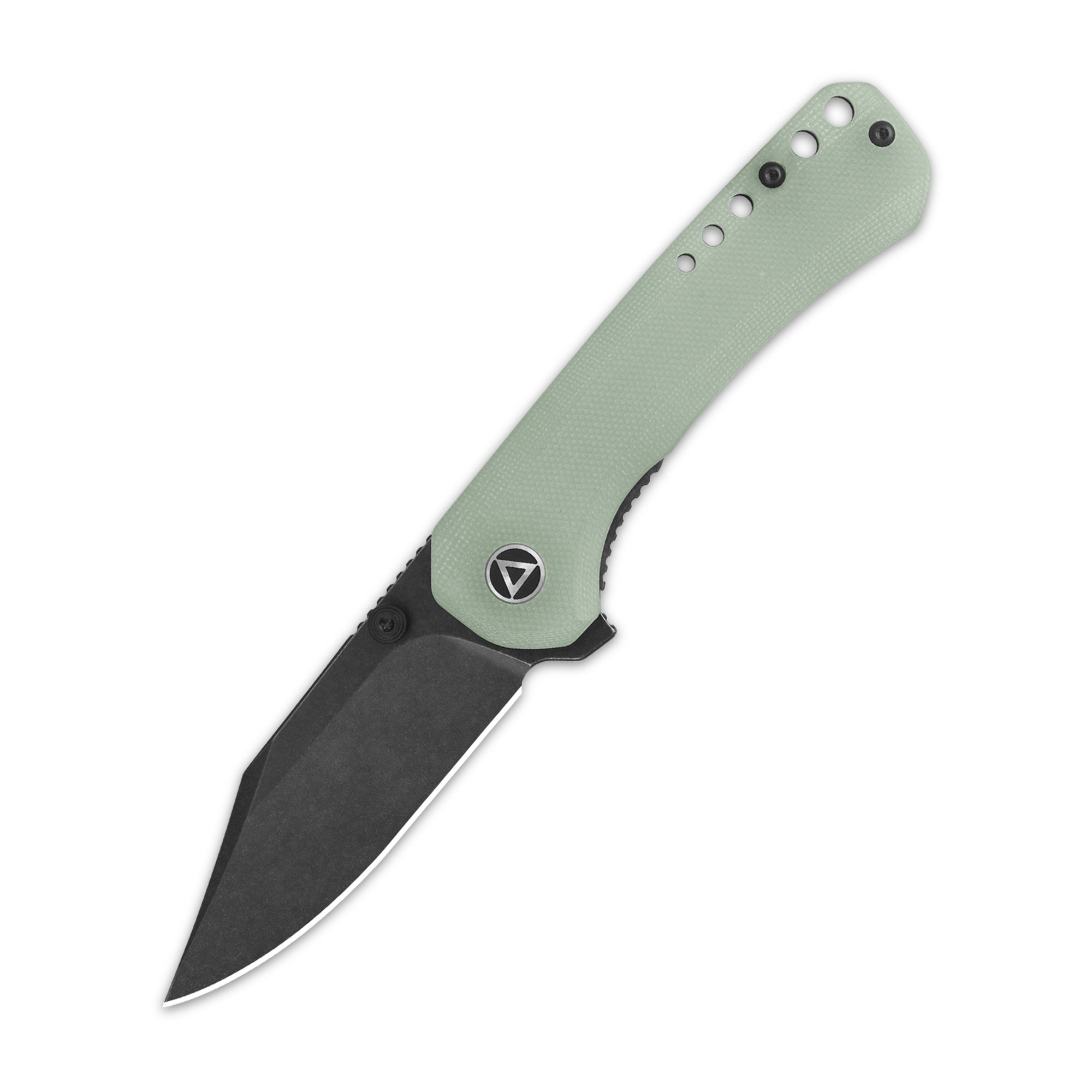 QSP Kestrel Folding Pocket Knife - 14C28N Stainless Steel Blade & Jade G10 Handle - EDC, Camping, Hiking, Outdoor Survival Gear