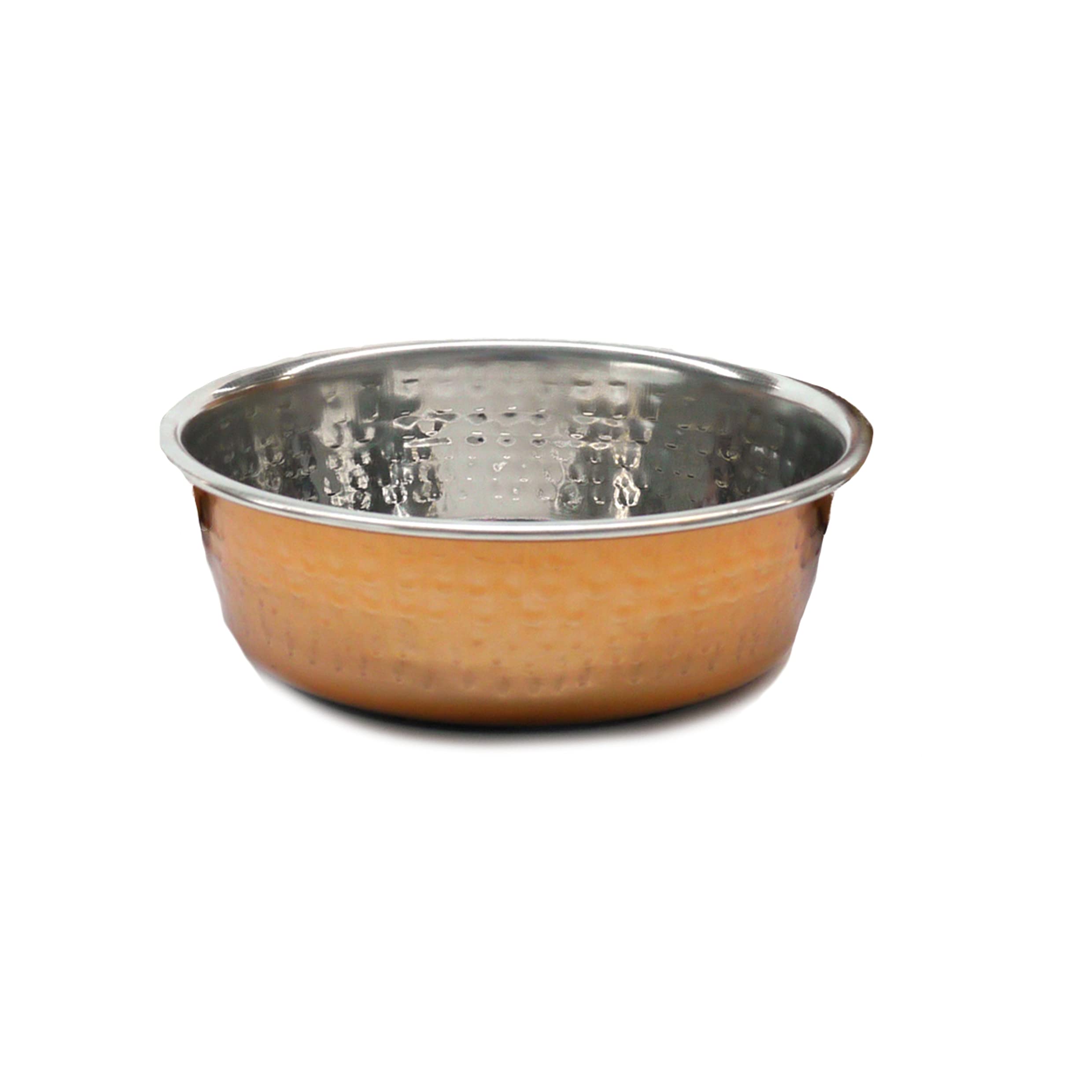Premium Rosewood & Copper Non-Slip Stainless Steel Dog Bowl - 32oz (940ml) Modern Pet Food & Water Dish - Perfect for Home, Office & Travel Use