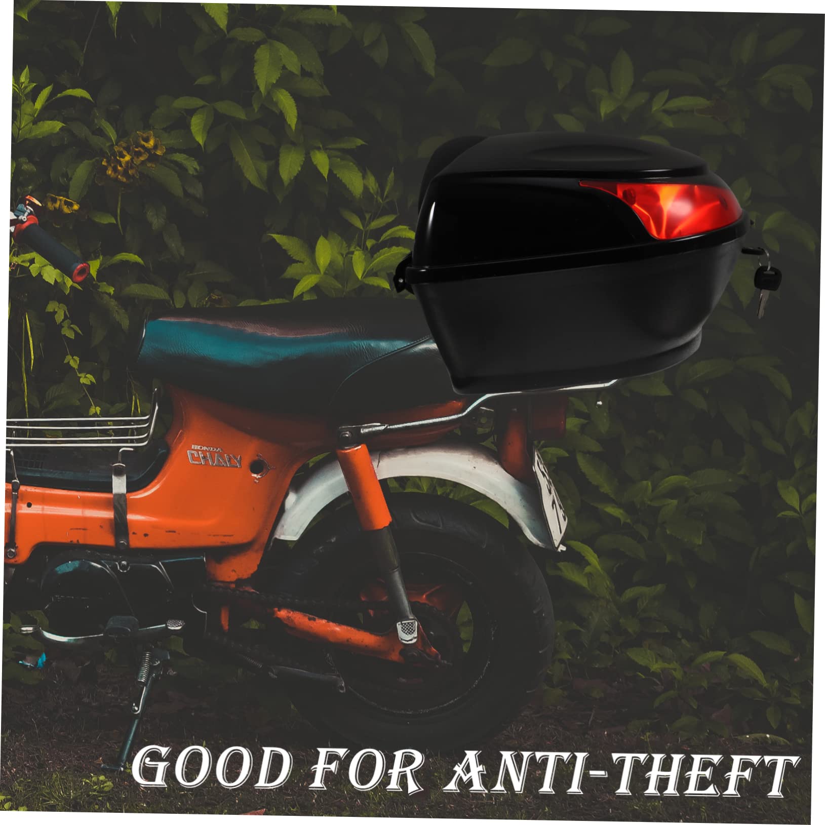 **Waterproof Motorcycle Luggage Trunk - Lockable Scooter Storage Box for Mopeds & Bikes - Durable Travel Carrier Case with Mounting Rack - Perfect for Commuting, Road Trips & Daily Storage**