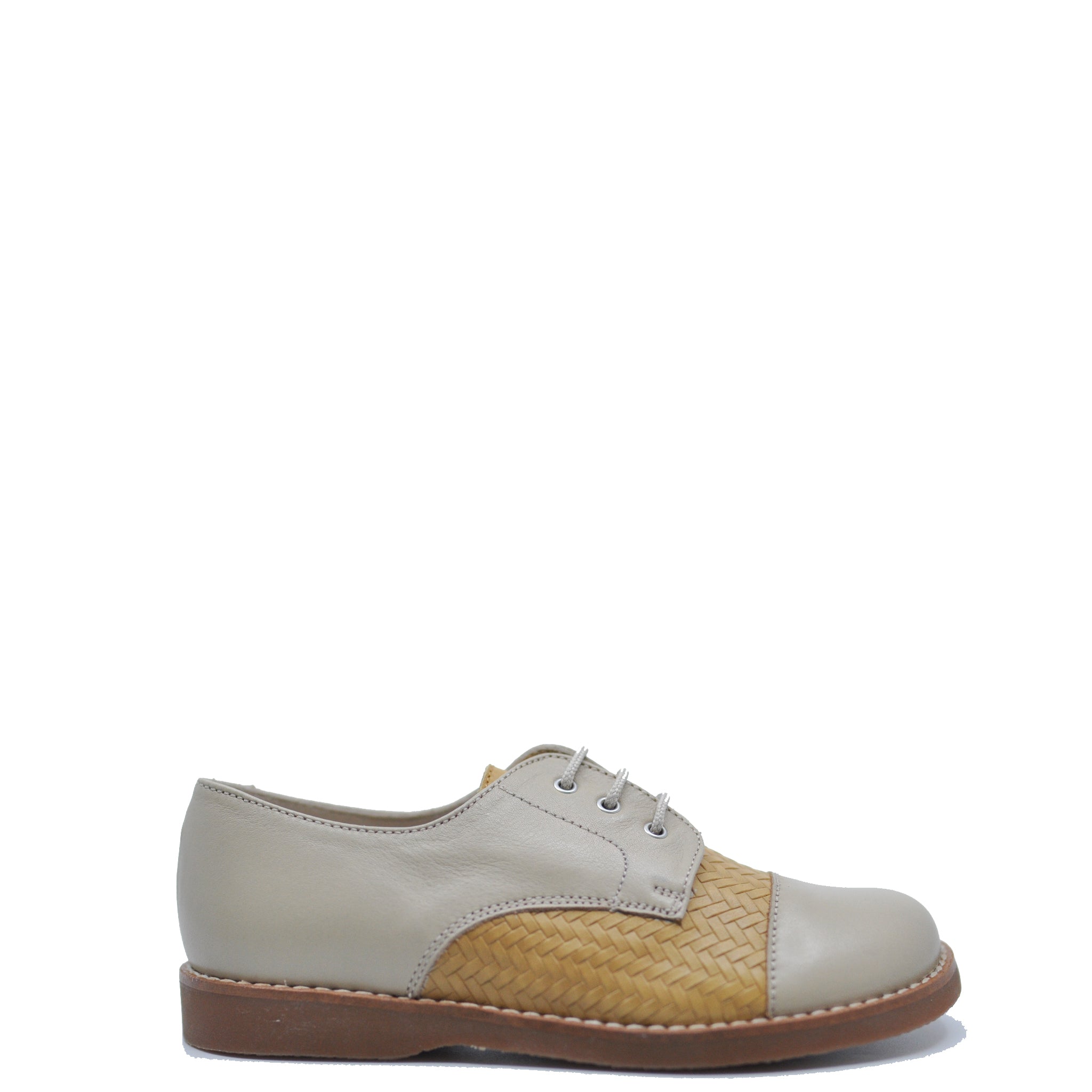Beberlis Tan Two Tone Oxford Shoes for Men - Classic Casual & Formal Dress Shoes for Work, Office & Wedding - Comfortable Leather Lace-Up Loafers