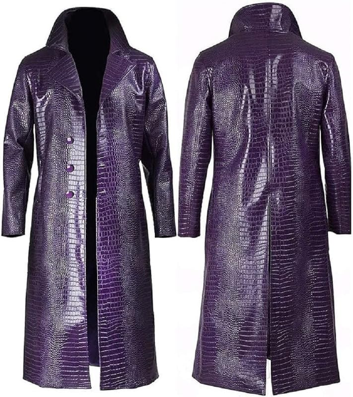 Joker Jared Leto Crocodile Leather Trench Coat & Pants Set - Suicide Squad Halloween Costume for Cosplay, Comic Con & Movie Parties
