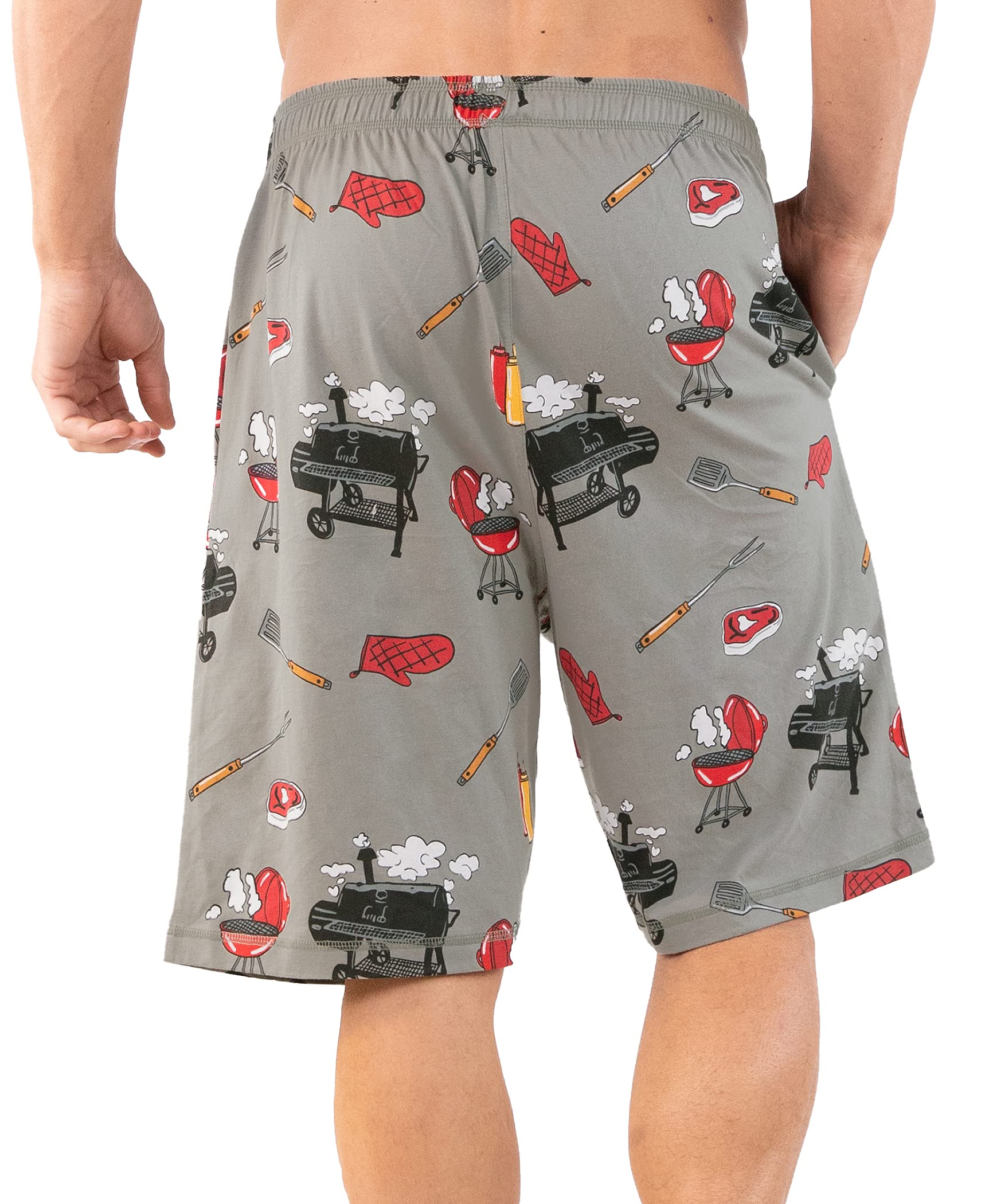 Lazy One Men's Pajama Shorts - Soft Sleepwear & Lounge Pants for Comfortable Sleep, Relaxing at Home or Summer Nights - Breathable Cotton Short Pajama Bottoms