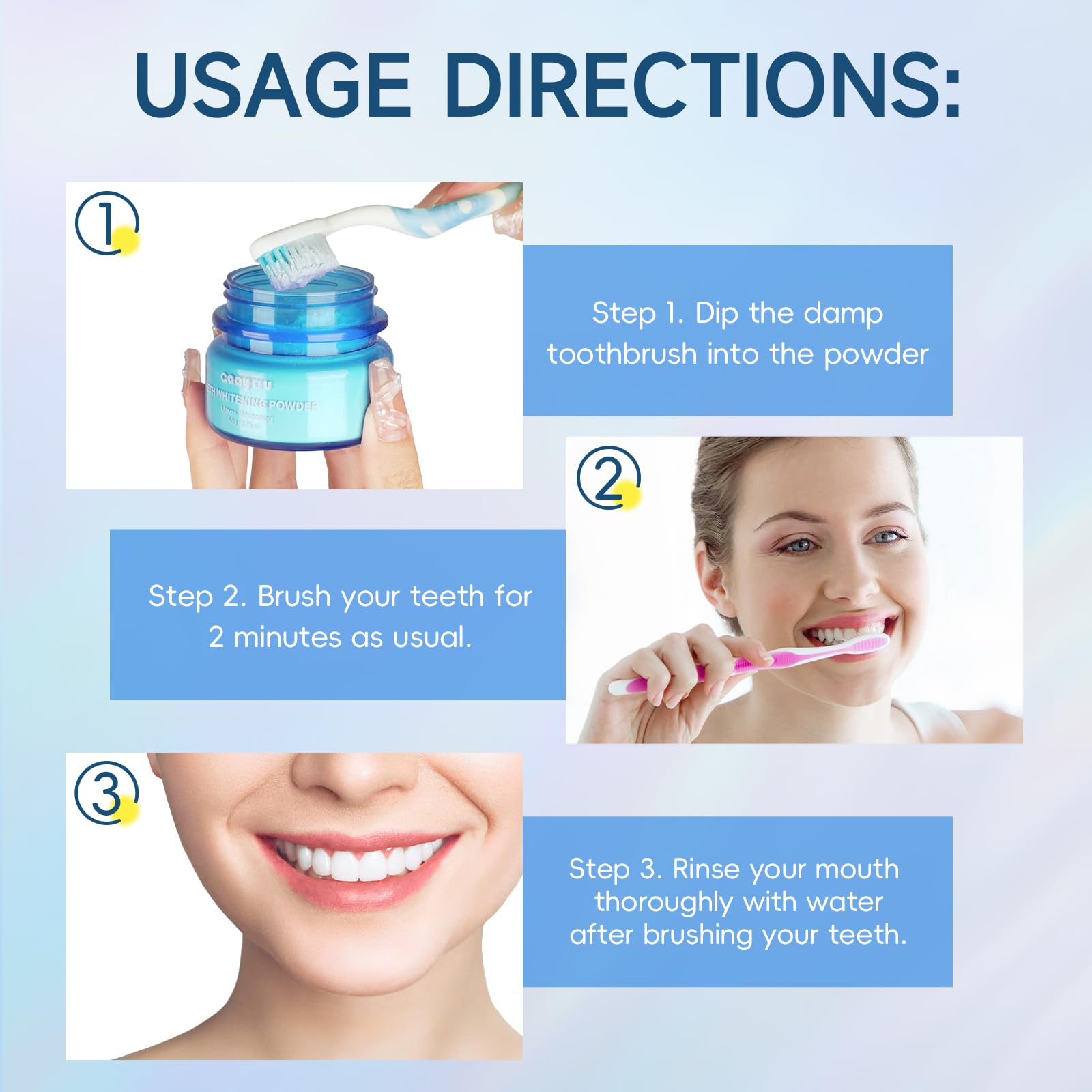 Natural Teeth Whitening Powder with Mint Flavor - Remineralizing Tooth Powder for Instant Stain Removal & Whitening (50g/1.76oz) - Freshens Breath, Whitens Teeth, Perfect for Coffee & Wine Lovers