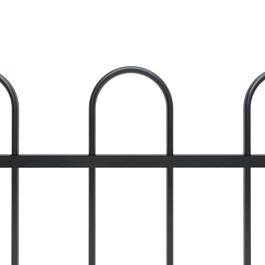 SKM 5.5ft Black Steel Garden Fence with Spear Top - Durable Outdoor Decorative Fencing for Yard, Lawn, and Property Protection | Perfect for Home Gardens, Landscaping, and Pet Safety