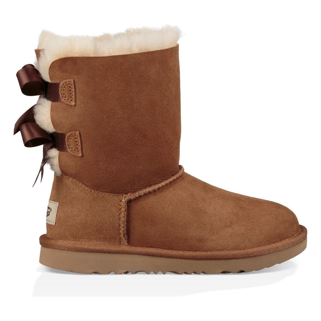 UGG Kid's Bailey Bow II Boots in Chestnut - Warm & Stylish Winter Boots for Girls & Boys - Perfect for Snow, School & Outdoor Activities