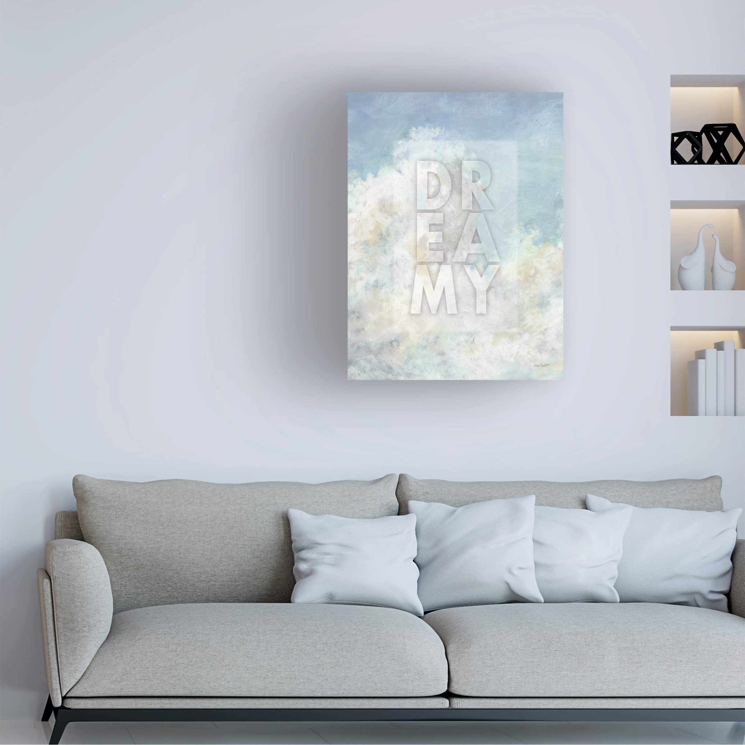 Lisa Audit 'Heavenly Blue 07' Canvas Wall Art Print - Modern Abstract Blue Painting for Living Room, Bedroom & Office Decor