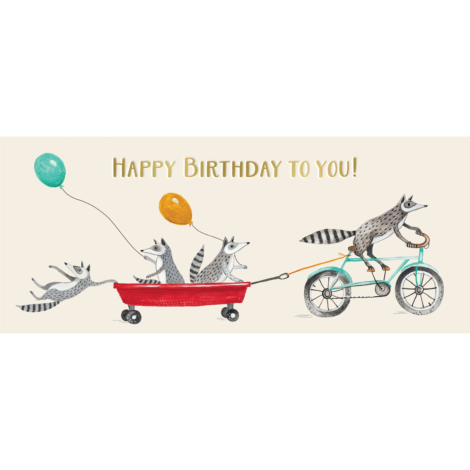 Happy Birthday Raccoons Greeting Card - Cute Animal Birthday Card for Friends & Family - Perfect for Birthdays, Anniversaries & Special Occasions