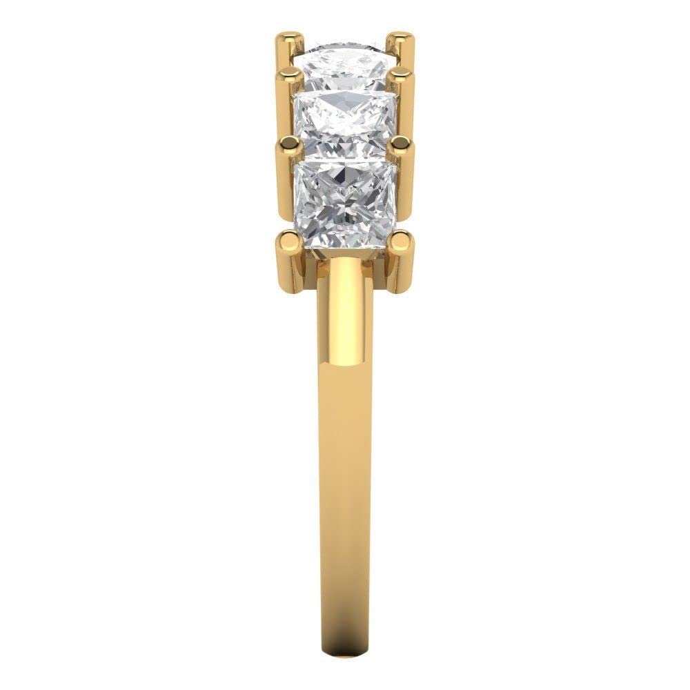 2.03 Carat Princess Cut Simulated Diamond Eternity Ring in 14K Yellow Gold - Perfect for Weddings, Anniversaries & Special Occasions