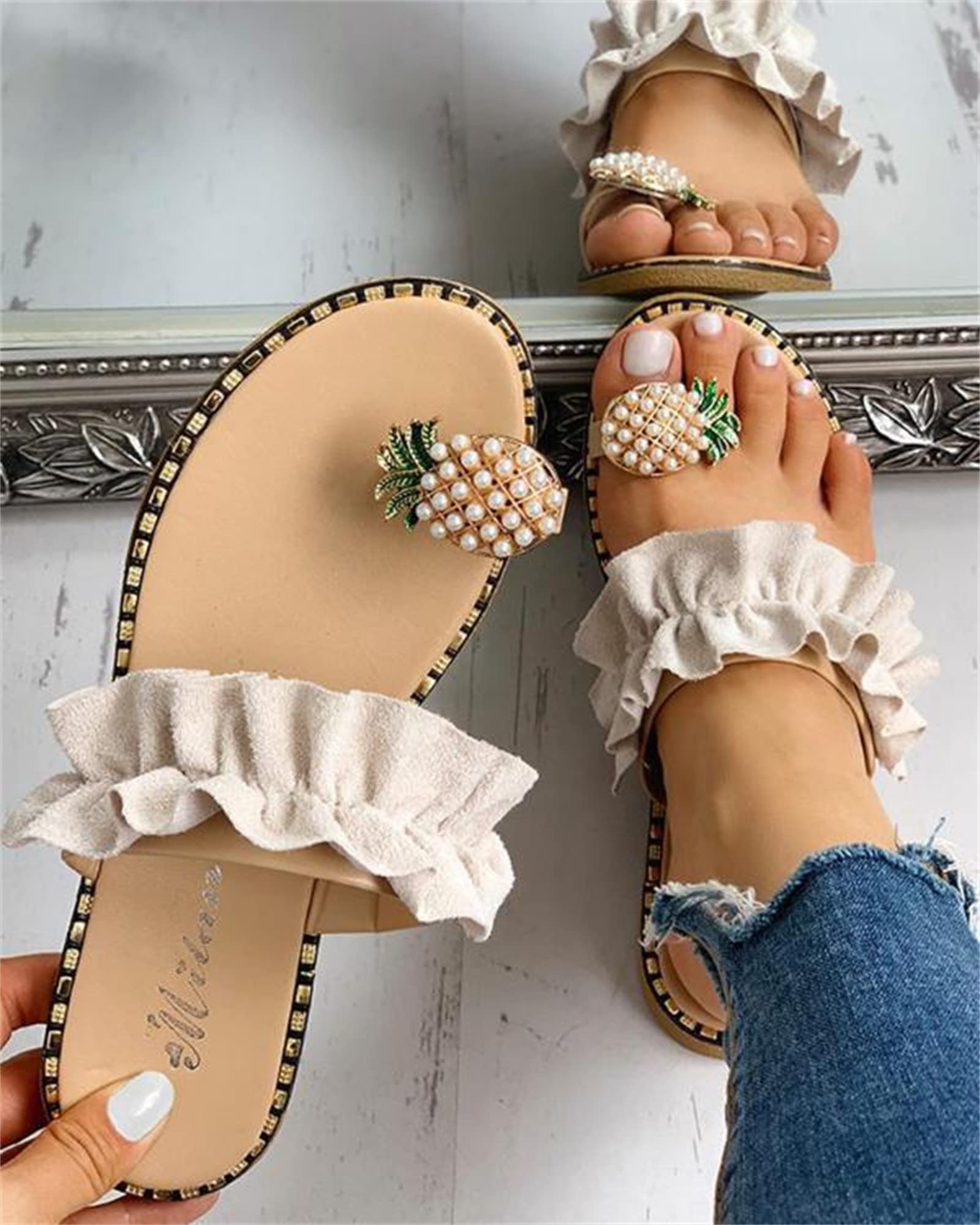 Women's Dressy Summer Sandals - Casual Bohemian Flat Sandals with Open Toe for Beach, Flip Flops & Slippers | Perfect for Vacation, Travel & Outdoor Activities