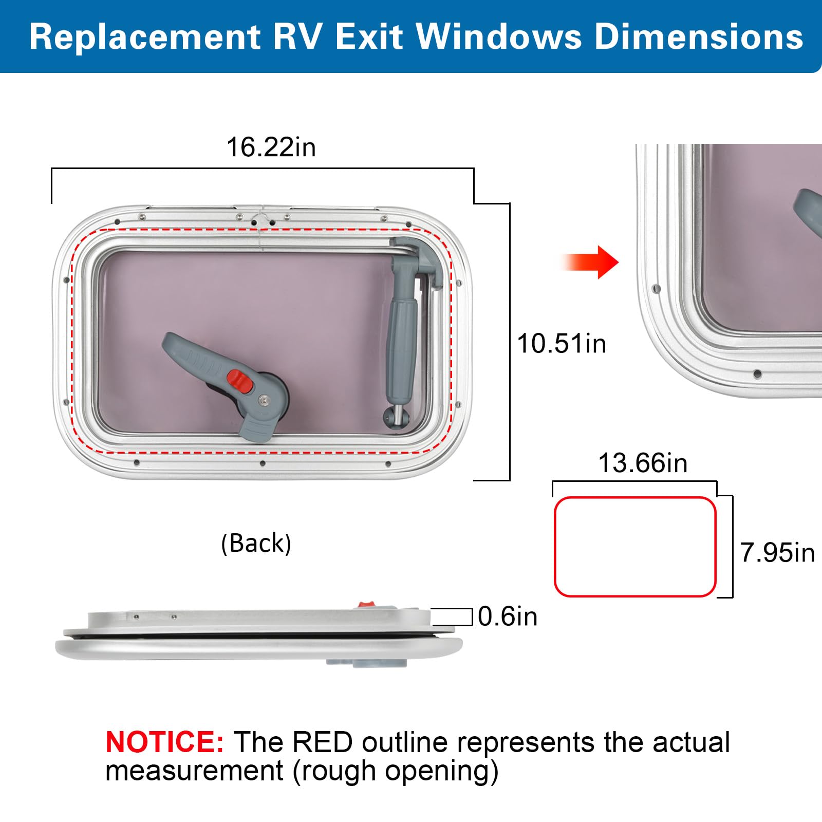 Durable Low Profile Boat Deck Hatch Window - Anti-Rust Aluminum Frame & Shock Resistant Acrylic Glass - Perfect for Marine, Yachting, and Sailing Applications