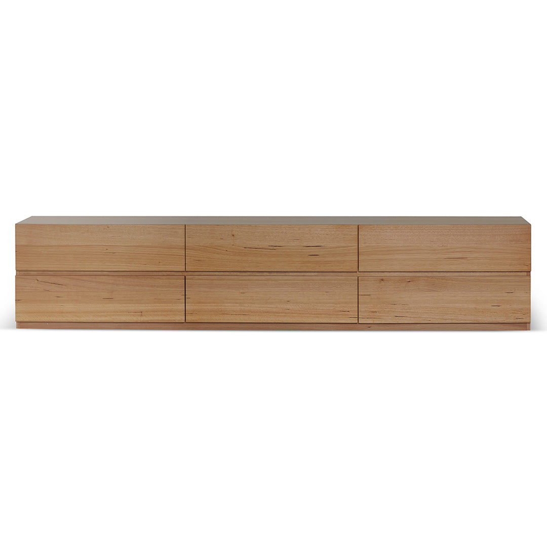2.4m TV Stand Entertainment Unit with Storage - Modern Messmate Wood Design for Living Room, Home Theater & Media Centers
