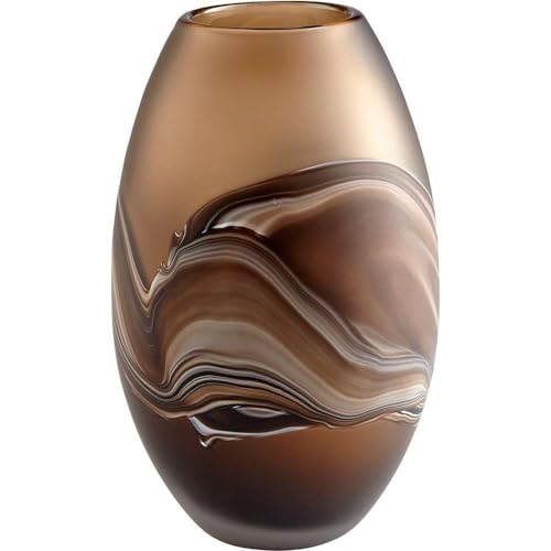 Cyan Design 10479 Nina 11 Inch Amber Swirl Glass Vase - Elegant Home Decor for Centerpieces, Wedding Decorations & Living Room Accents