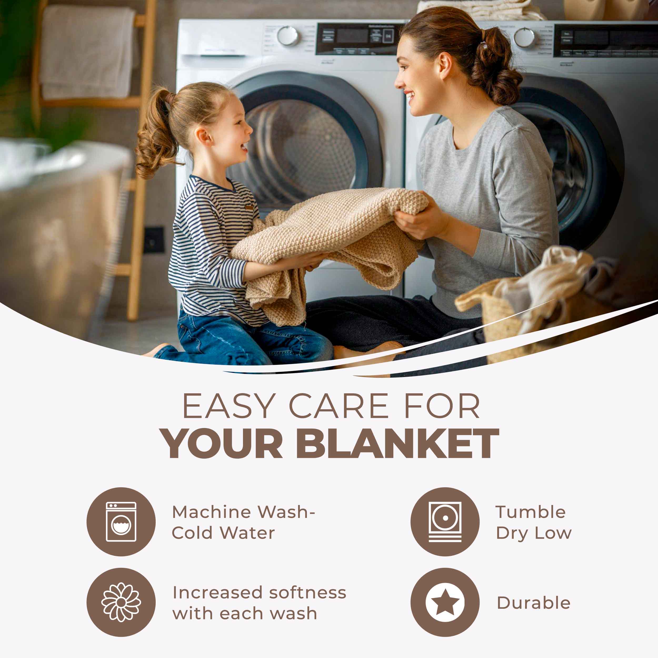 Premium Cotton All-Season Diamond Pattern Bed Blanket & Sofa Throw - Soft Cozy Blanket for Bedroom, Living Room, Travel and Gift Giving