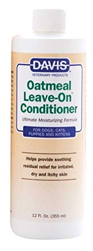 Davis Oatmeal Leave-On Dog & Cat Conditioner for Dry & Itchy Skin - 12 oz (DM112 12) - Soothing Pet Hair Treatment for Bathing & Grooming at Home