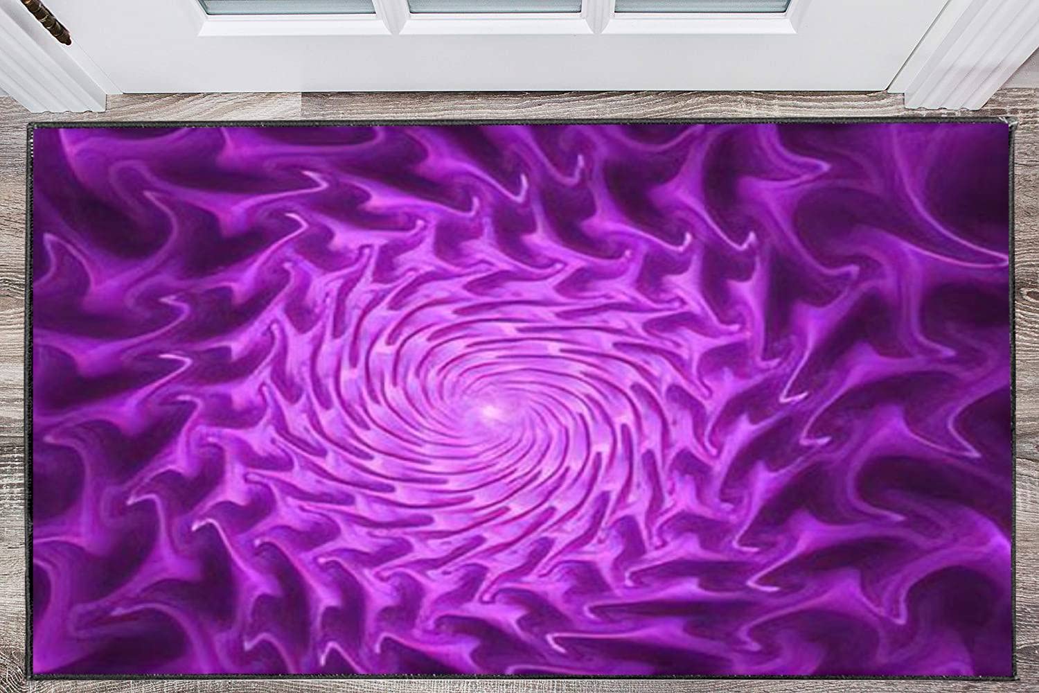 Modern 3D Abstract Fractal Art Non-Slip Area Rug - Extra Large Yoga Mat Runner for Living Room, Bedroom & Playroom - Creative Home Decor Carpet for Girls Room, Meditation Space & Contemporary Interior Design