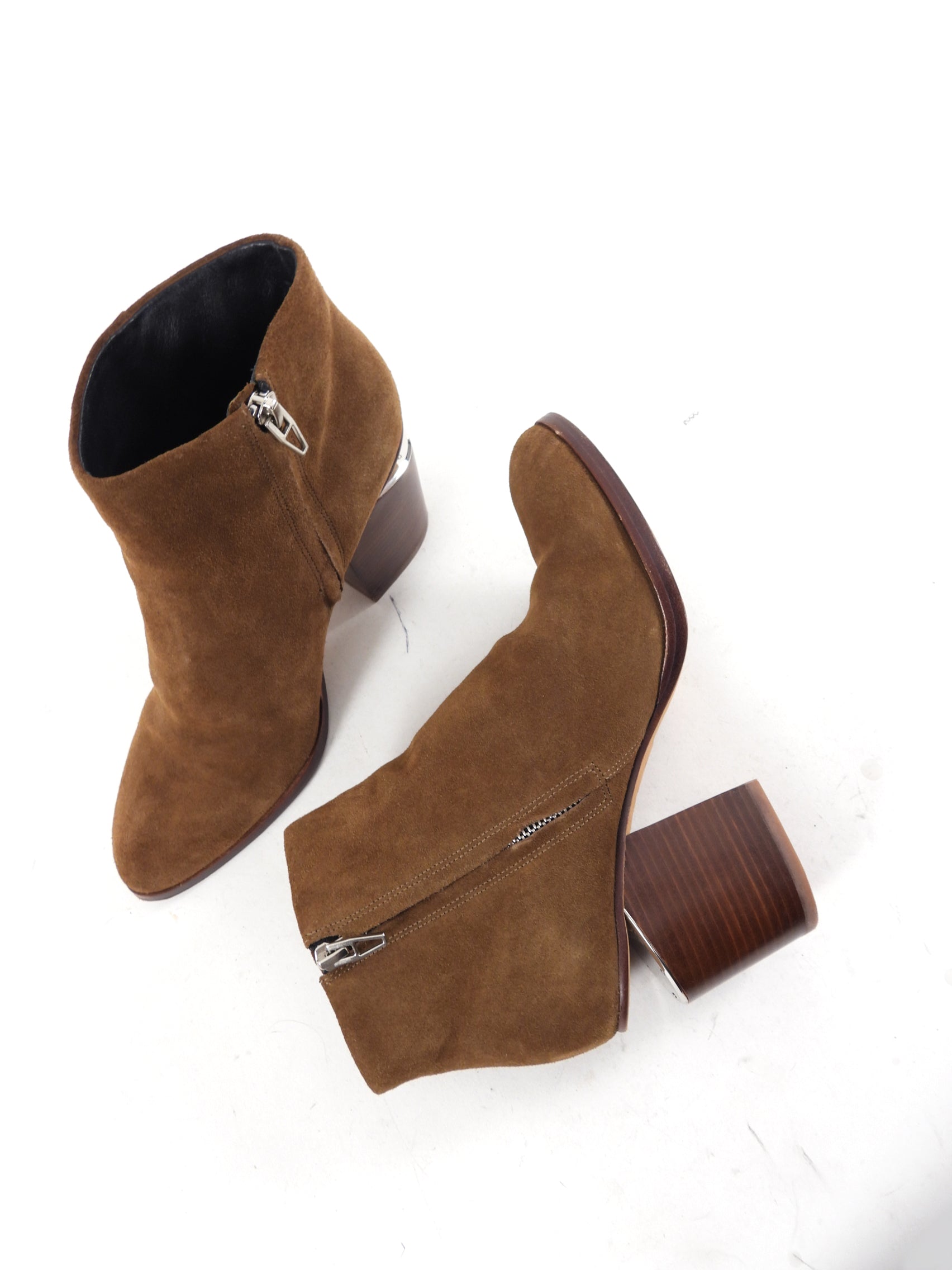 Alexander Wang Brown Suede Ankle Boots for Women - Comfortable Chunky Heel Chelsea Boots for Fall & Winter | Perfect for Office, Night Out & Casual Wear