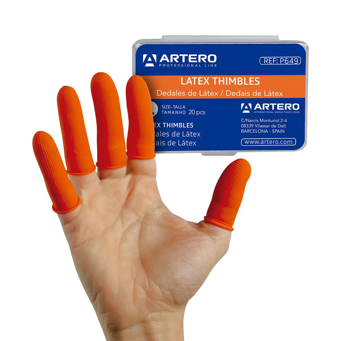 Artero Latex Stripping Thimbles - 20 Count (2 Sizes) for Hairdressing & Beauty Salon Professionals - Perfect for Hair Coloring, Bleaching & Chemical Treatments