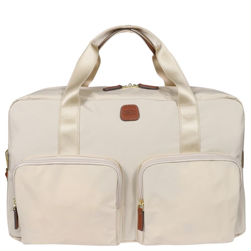 Bric's X-BAG 18-Inch Cargo Duffle Bag - Premium Travel & Weekender Carry-On with Luggage Sleeve - Durable Satin Nylon for Business Trips & Weekend Getaways - Beige