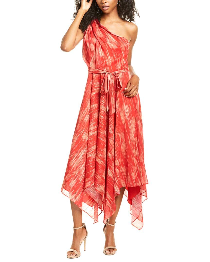 Halston Women's Empire Waist Floral Print Dress - Elegant A-Line Midi Dress for Cocktail Parties, Weddings & Special Occasions