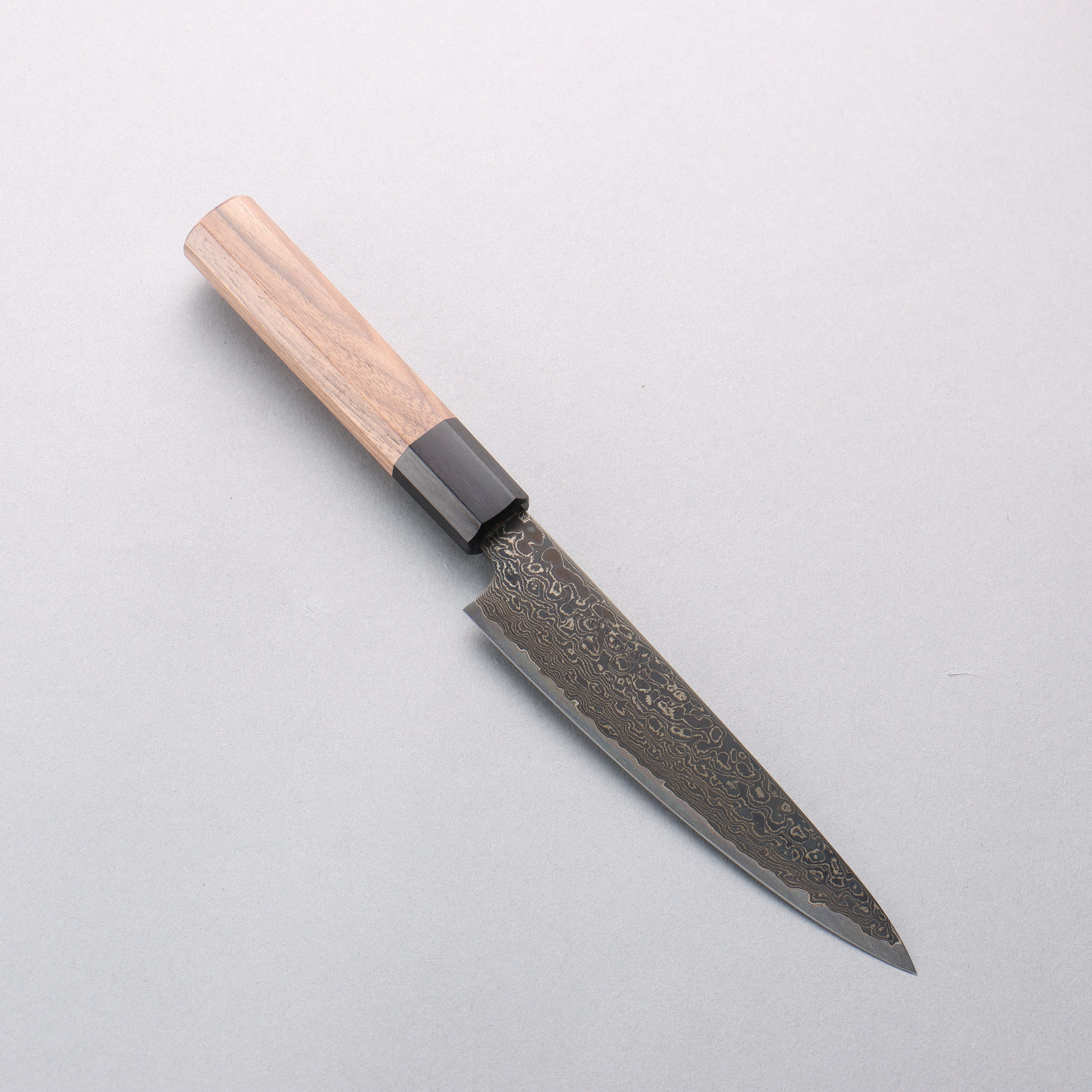 Premium Kagekiyo ZA 18 Damascus Black Petty Utility Knife 150mm - Walnut Handle Japanese Chef Knife for Slicing, Chopping & Precision Cutting