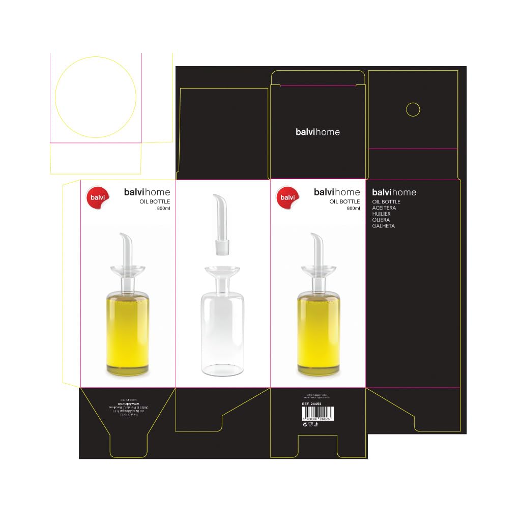 800ml Glass Oil Bottle with Anti-Drip Spout - Premium Kitchen Oil Dispenser for Cooking, Salad Dressing & Baking - Perfect for Olive Oil, Vinegar & Liquid Storage