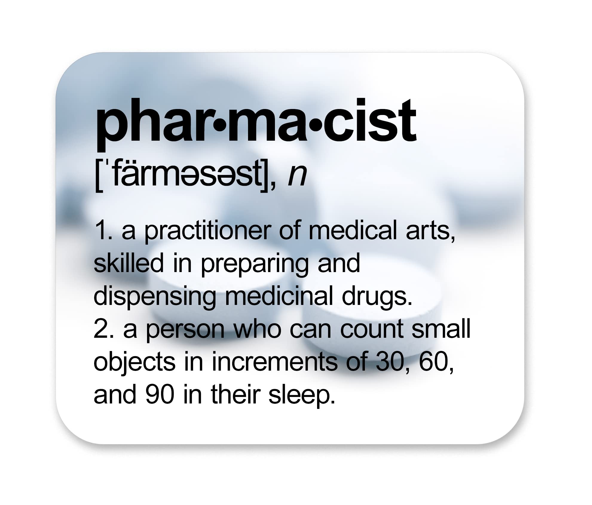 Pharmacist Definition Mouse Pad - Non-Slip Rubber Base, Comfortable Wrist Support for Pharmacy Students & Professionals | Perfect for Office, Home, or Study Desk